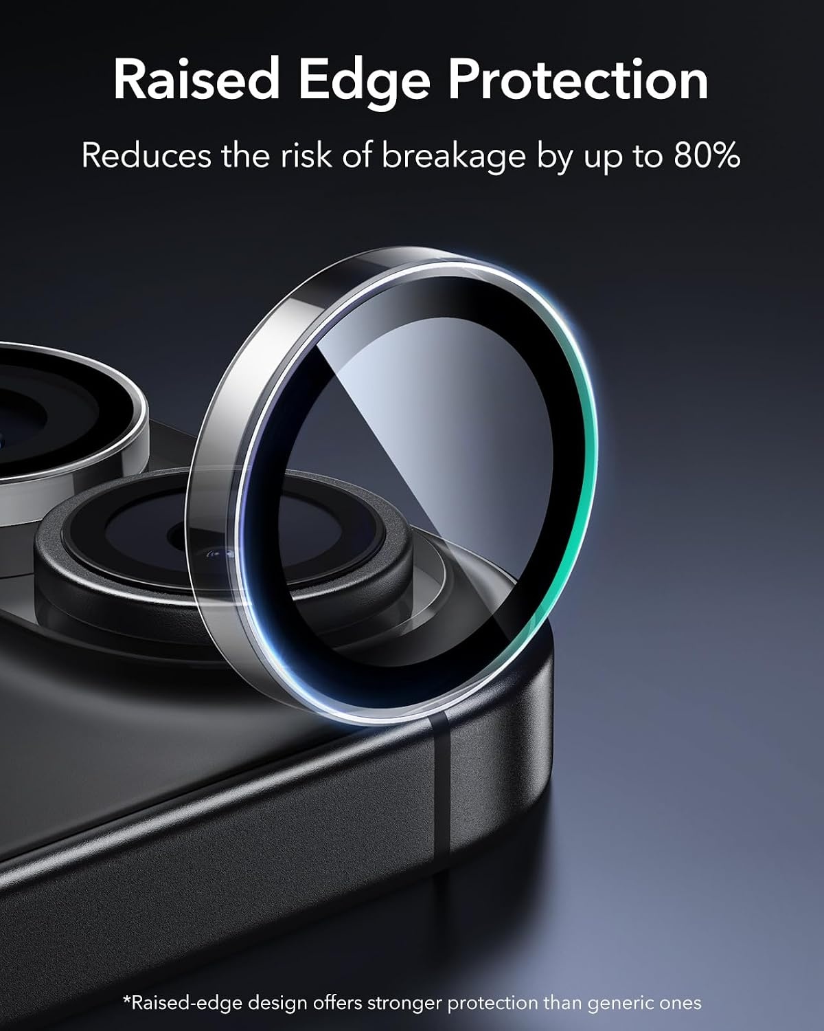 image:imageESR for iPhone 18 Pro Max18 Pro Camera Lens Protector 1 Pack BlackClear