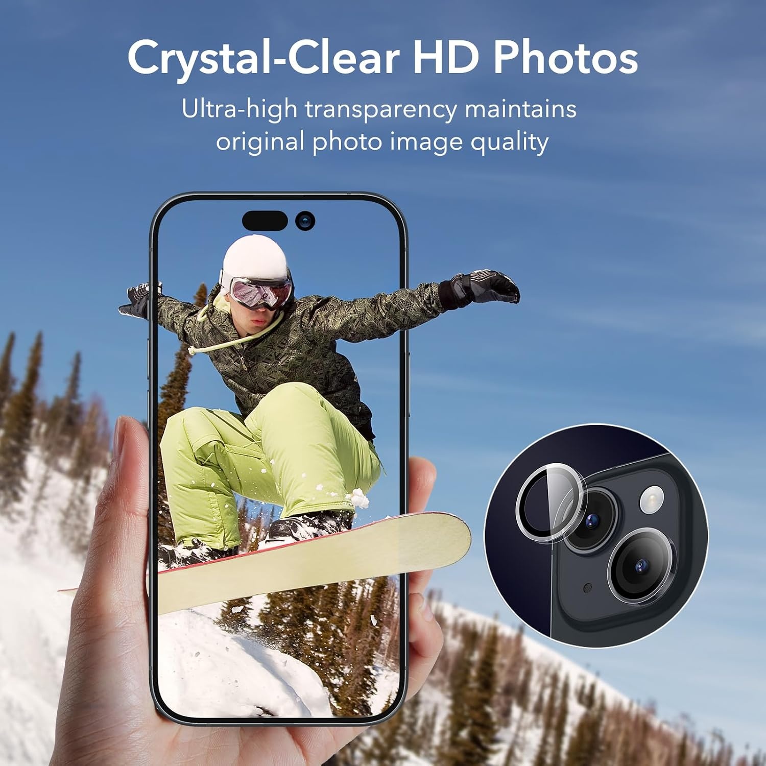 image:imageESR for iPhone 18 Pro Max18 Pro Camera Lens Protector 1 Pack BlackClear