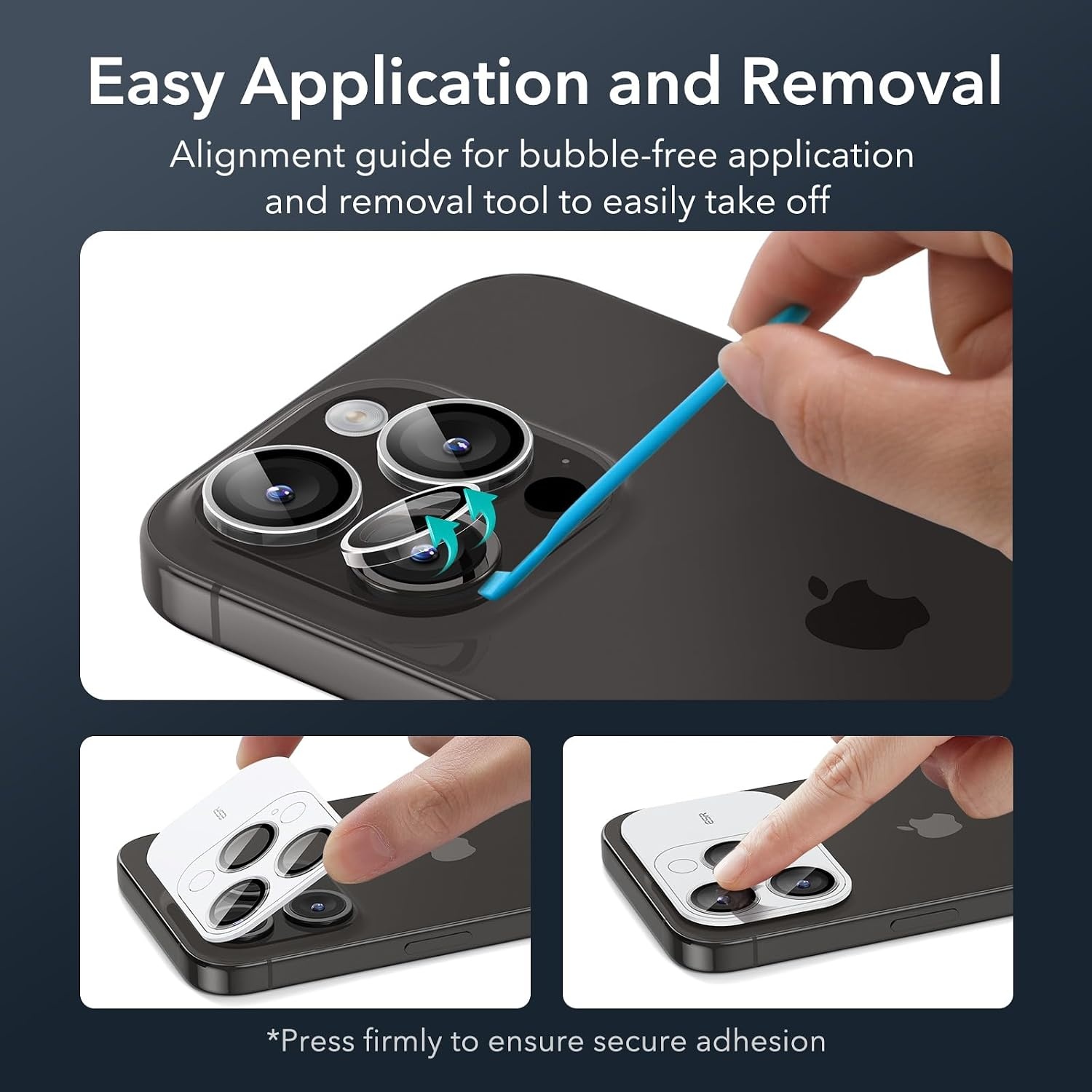 image:imageESR for iPhone 18 Pro Max18 Pro Camera Lens Protector 1 Pack BlackClear