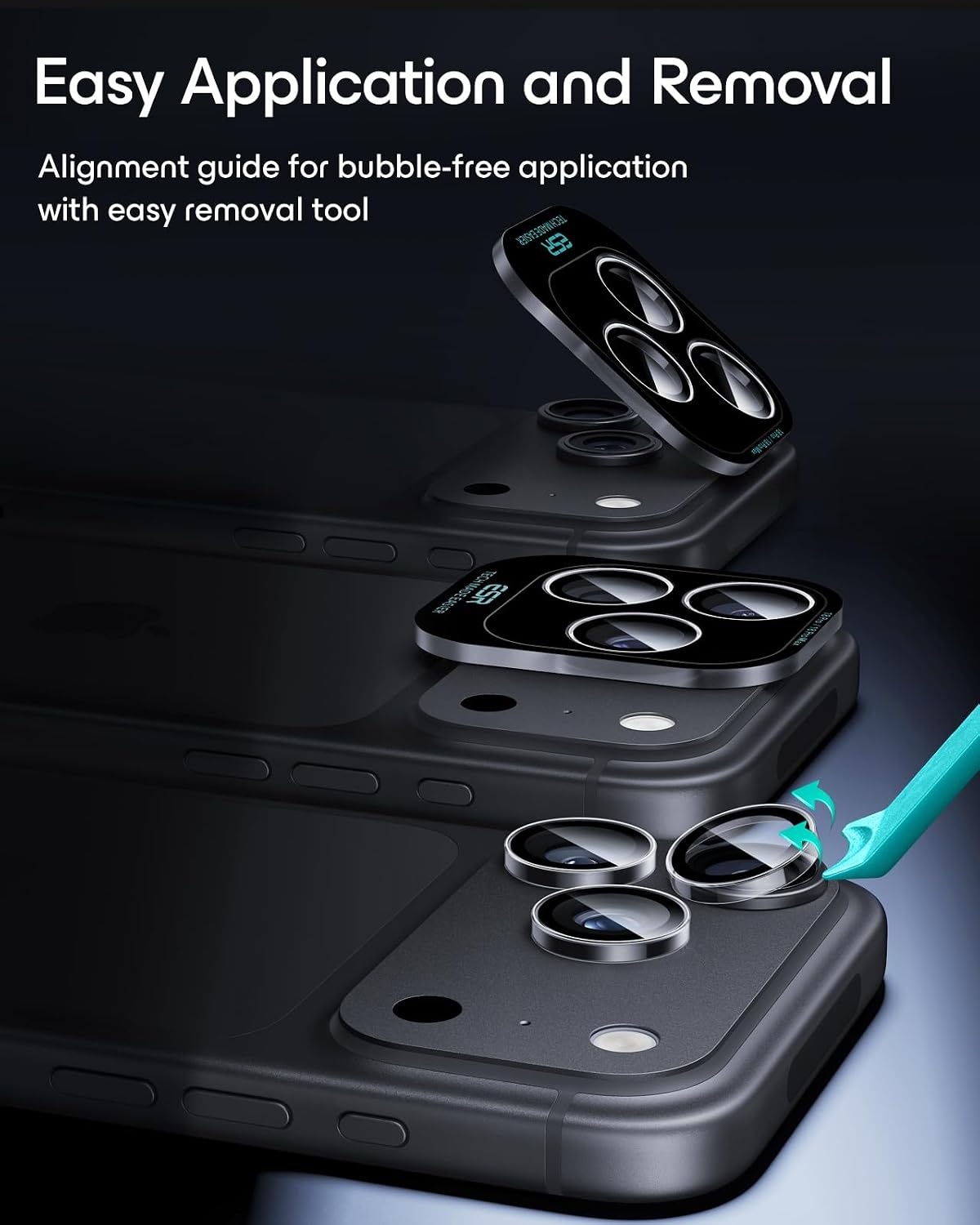 image:imageESR for iPhone 18 Pro Max18 Pro Camera Lens Protector 1 Pack BlackClear