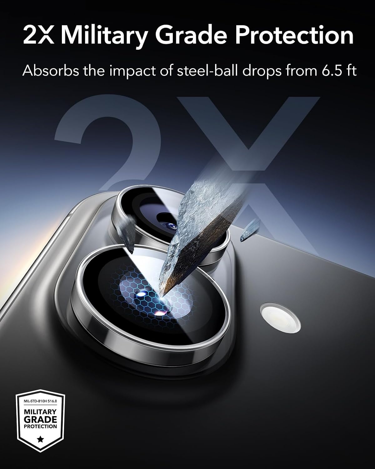 image:imageESR for iPhone 18 Pro Max18 Pro Camera Lens Protector 1 Pack BlackClear