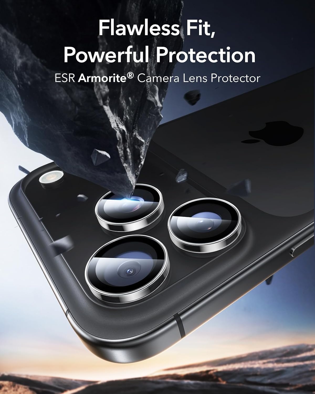 image:imageESR for iPhone 18 Pro Max18 Pro Camera Lens Protector 1 Pack BlackClear