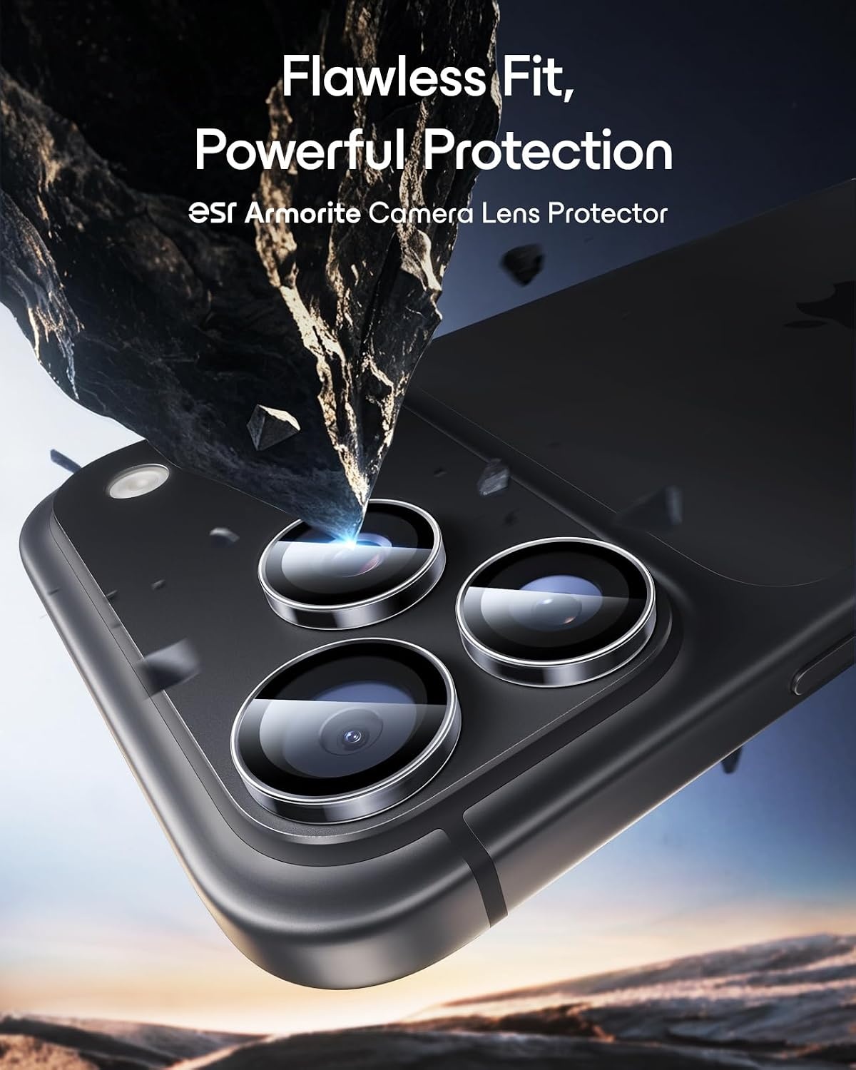 image:imageESR for iPhone 18 Pro Max18 Pro Camera Lens Protector 1 Pack BlackClear