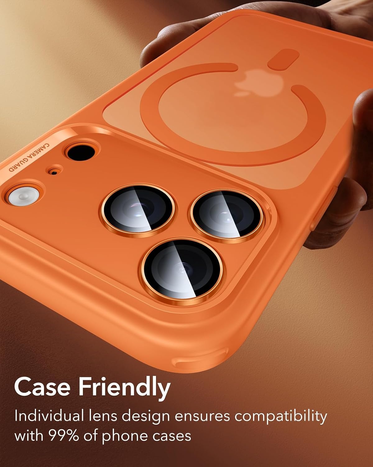 image:imageESR for iPhone 18 Pro Max18 Pro Camera Lens Protector 1 Pack BlackOrange
