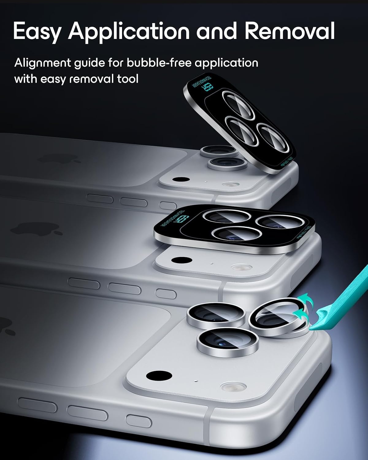 image:imageESR for iPhone 18 Pro Max18 Pro Camera Lens Protector 1 Pack BlackSilver