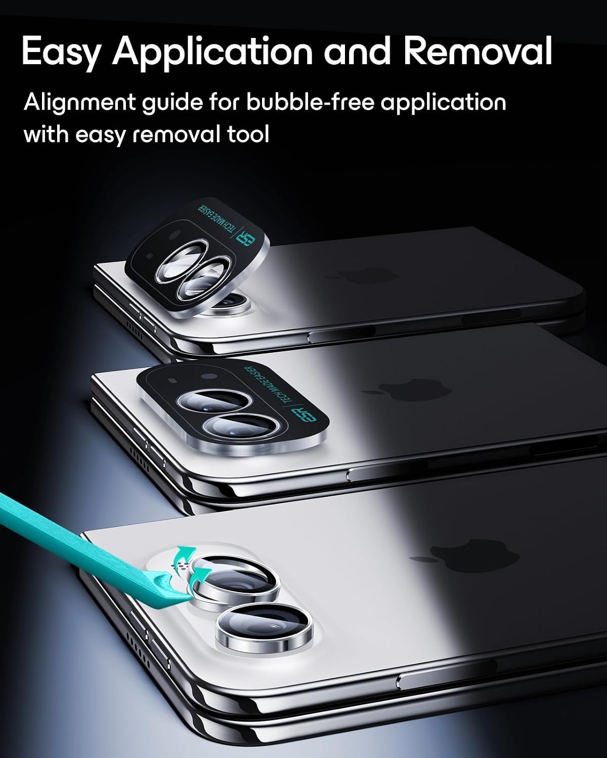 image:imageESR for iPhone 18 Pro Max18 Pro Camera Lens Protector 1 Pack BlackSilver