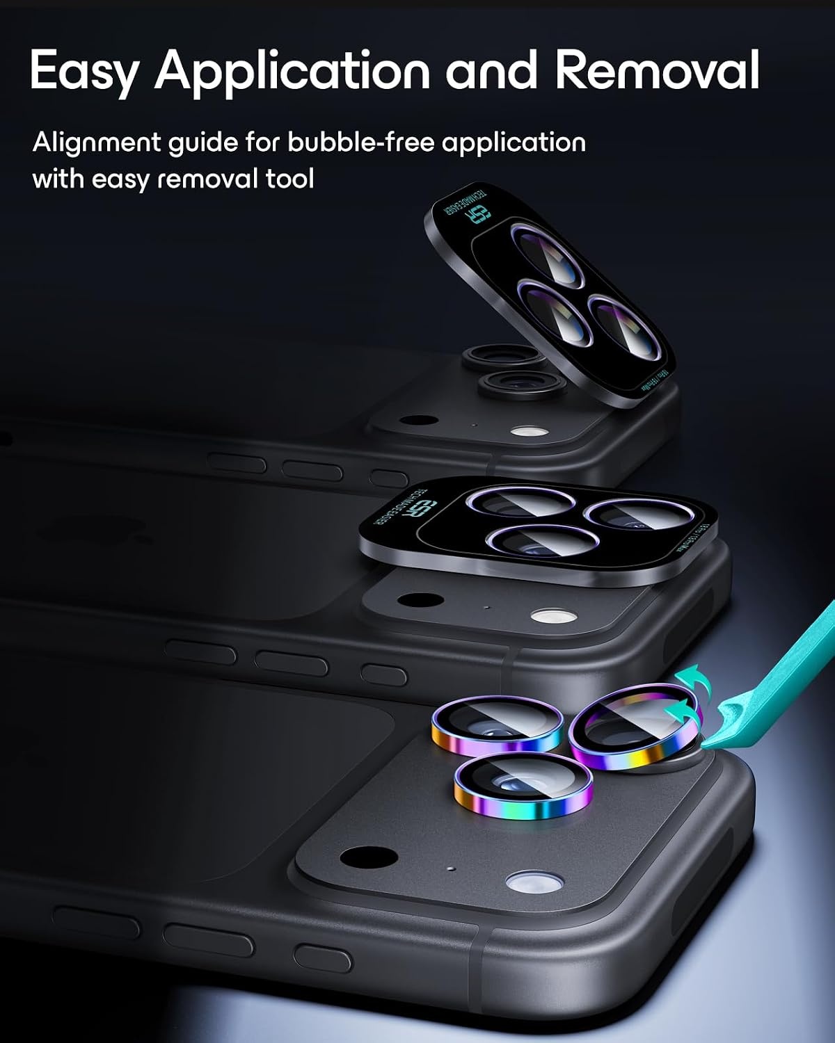 image:imageESR for iPhone 18 Pro Max18 Pro Camera Lens Protector 2 Pack BlackChromatic