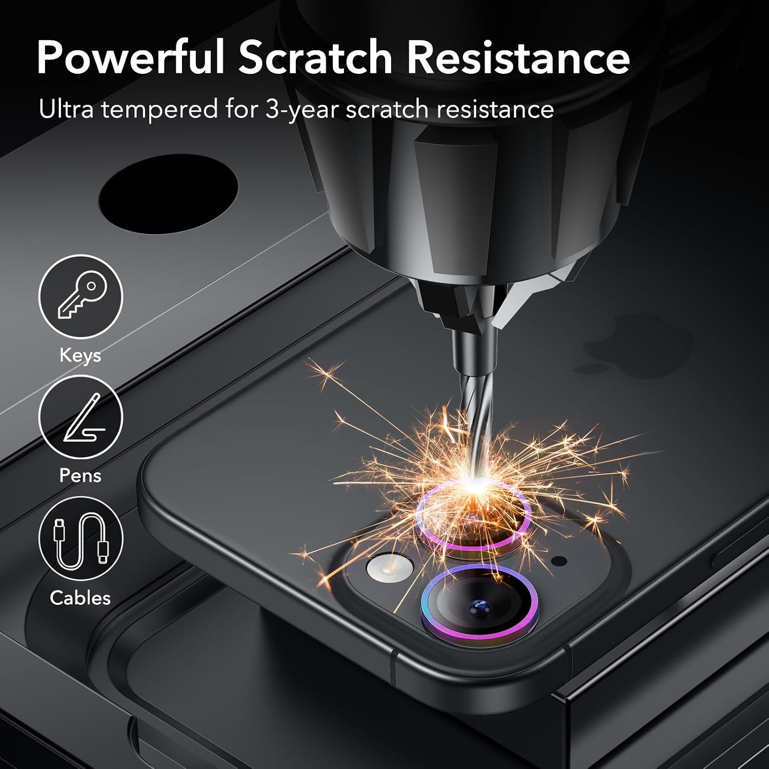 image:imageESR for iPhone 18 Pro Max18 Pro Camera Lens Protector 2 Pack BlackChromatic