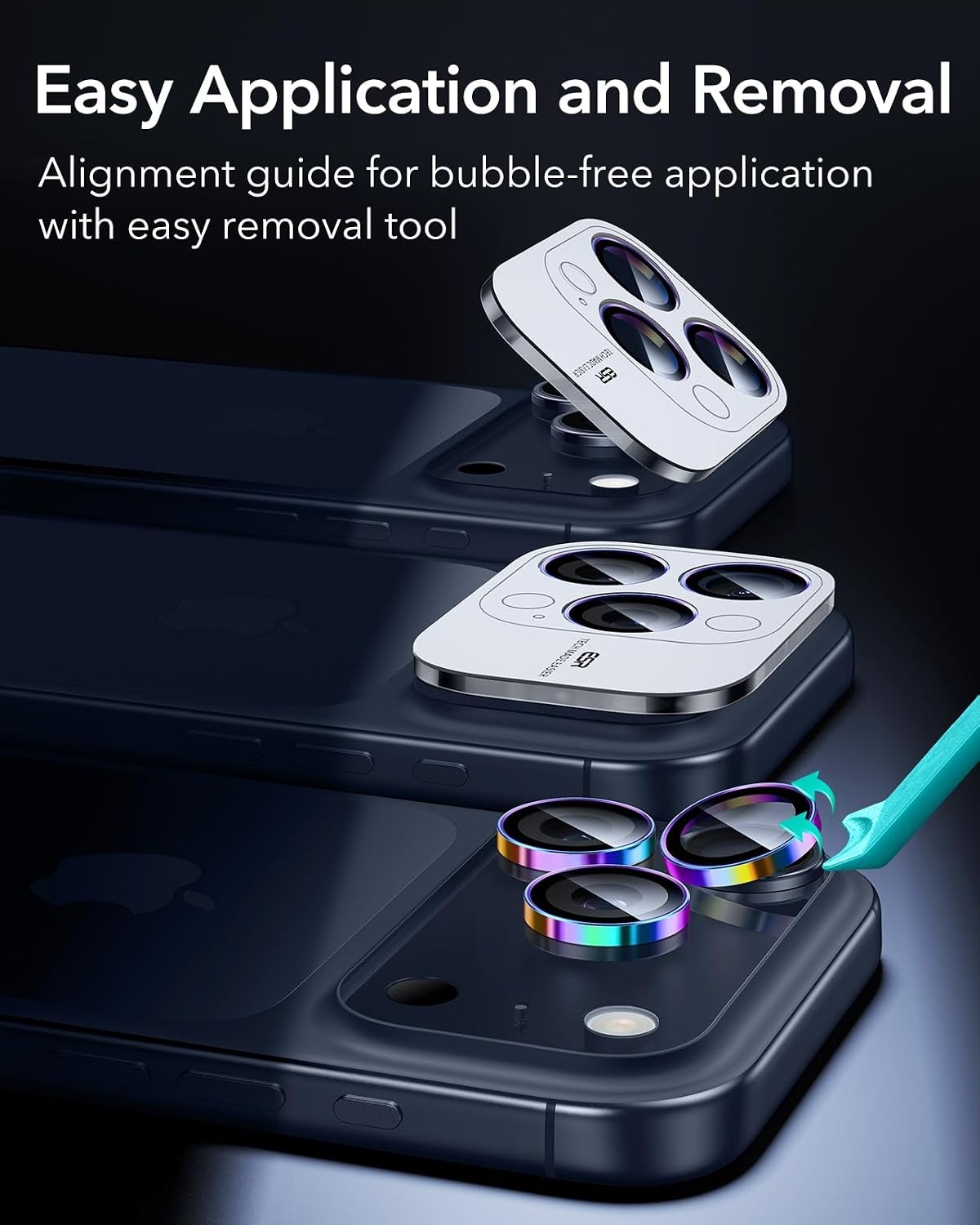 image:imageESR for iPhone 18 Pro Max18 Pro Camera Lens Protector 2 Pack BlackChromatic