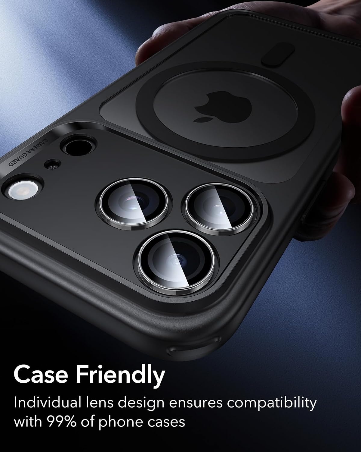 image:imageESR for iPhone 18 Pro Max18 Pro Camera Lens Protector 2 Pack BlackClear