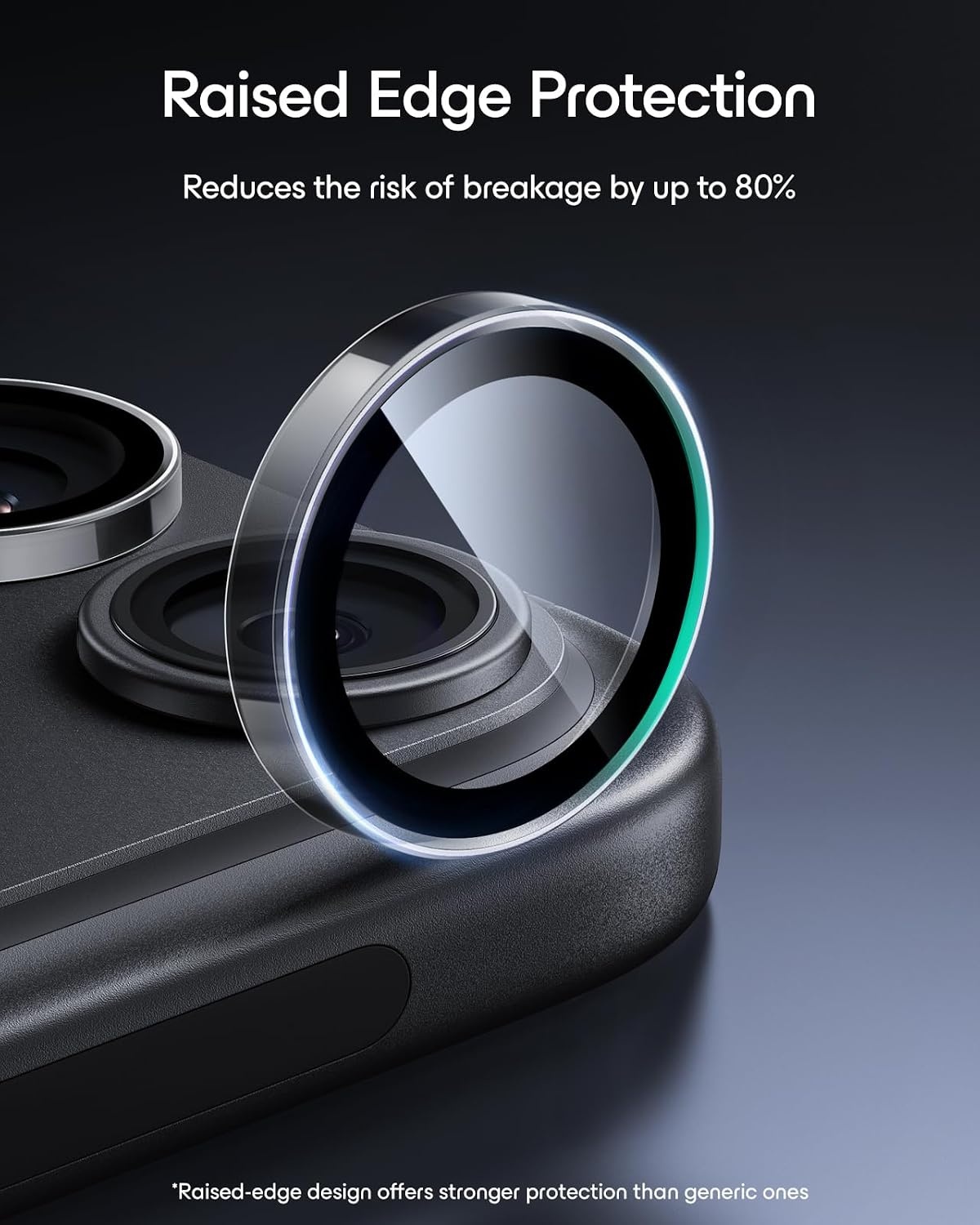 image:imageESR for iPhone 18 Pro Max18 Pro Camera Lens Protector 2 Pack BlackClear