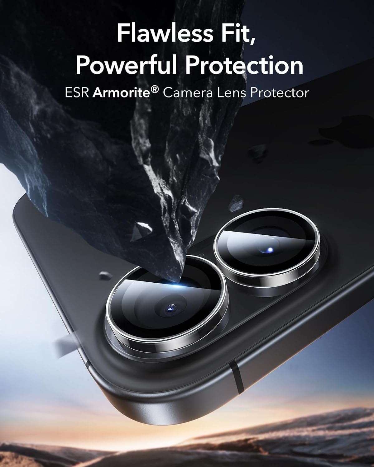 image:imageESR for iPhone 18 Pro Max18 Pro Camera Lens Protector 2 Pack BlackClear