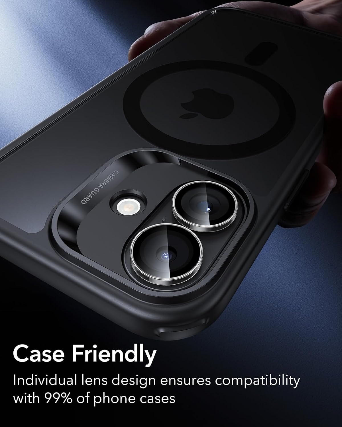 image:imageESR for iPhone 18 Pro Max18 Pro Camera Lens Protector 2 Pack BlackClear