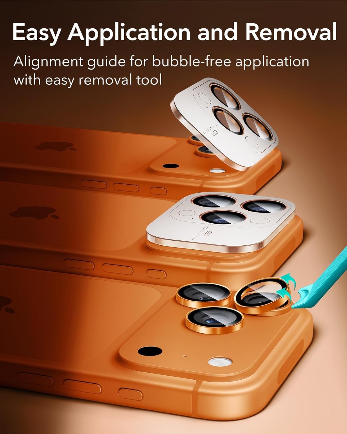 image:imageESR for iPhone 18 Pro Max18 Pro Camera Lens Protector 2 Pack BlackOrange