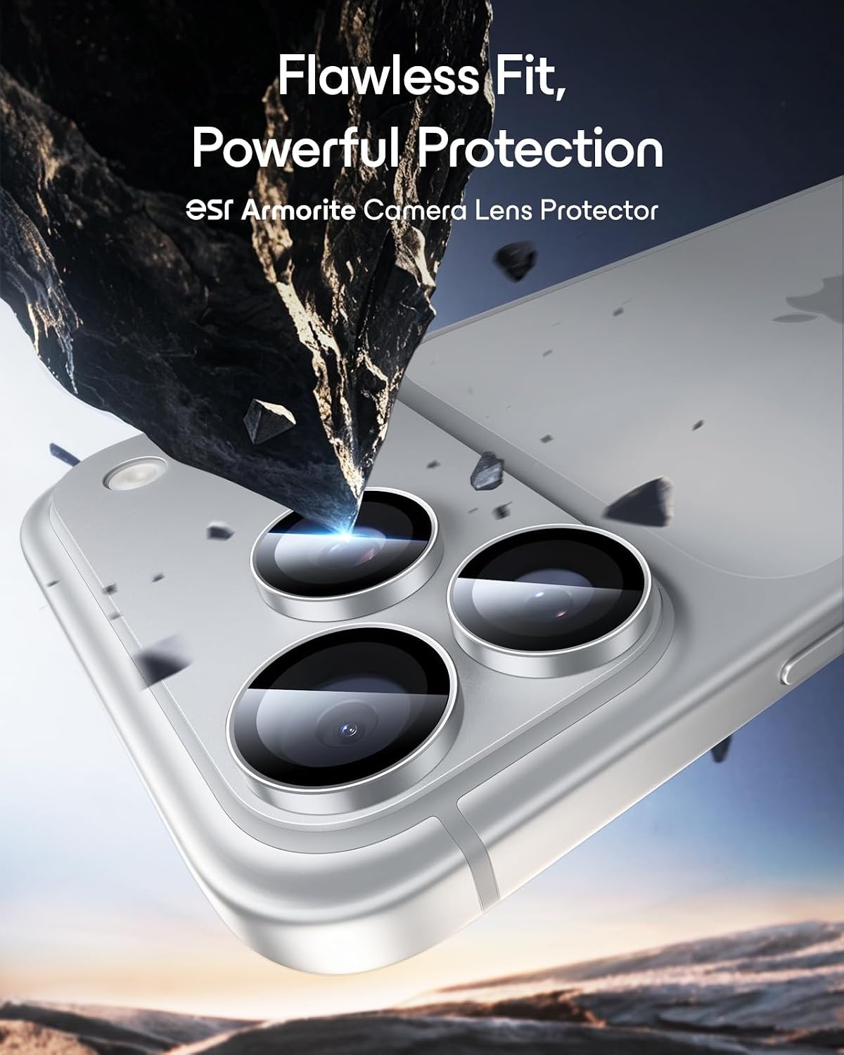 image:imageESR for iPhone 18 Pro Max18 Pro Camera Lens Protector 2 Pack BlackSilver