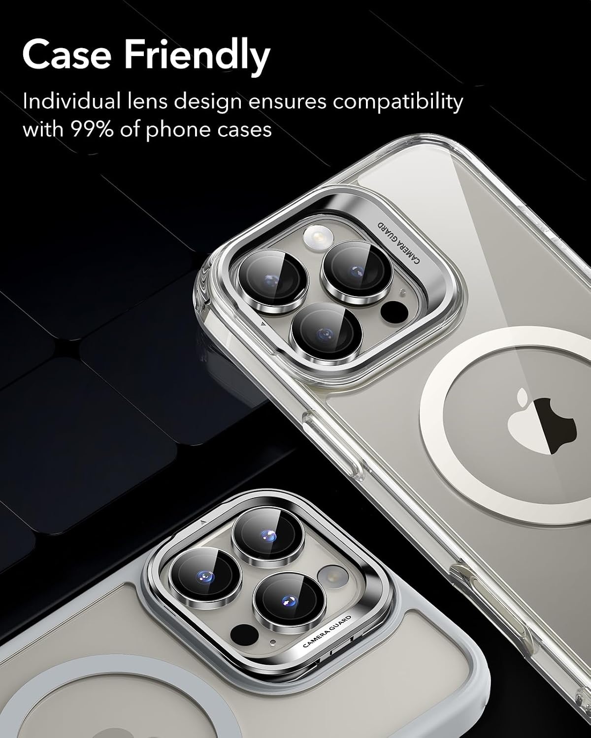 image:imageESR for iPhone 18 Pro Max18 Pro Camera Lens Protector 2 Pack BlackTitanium