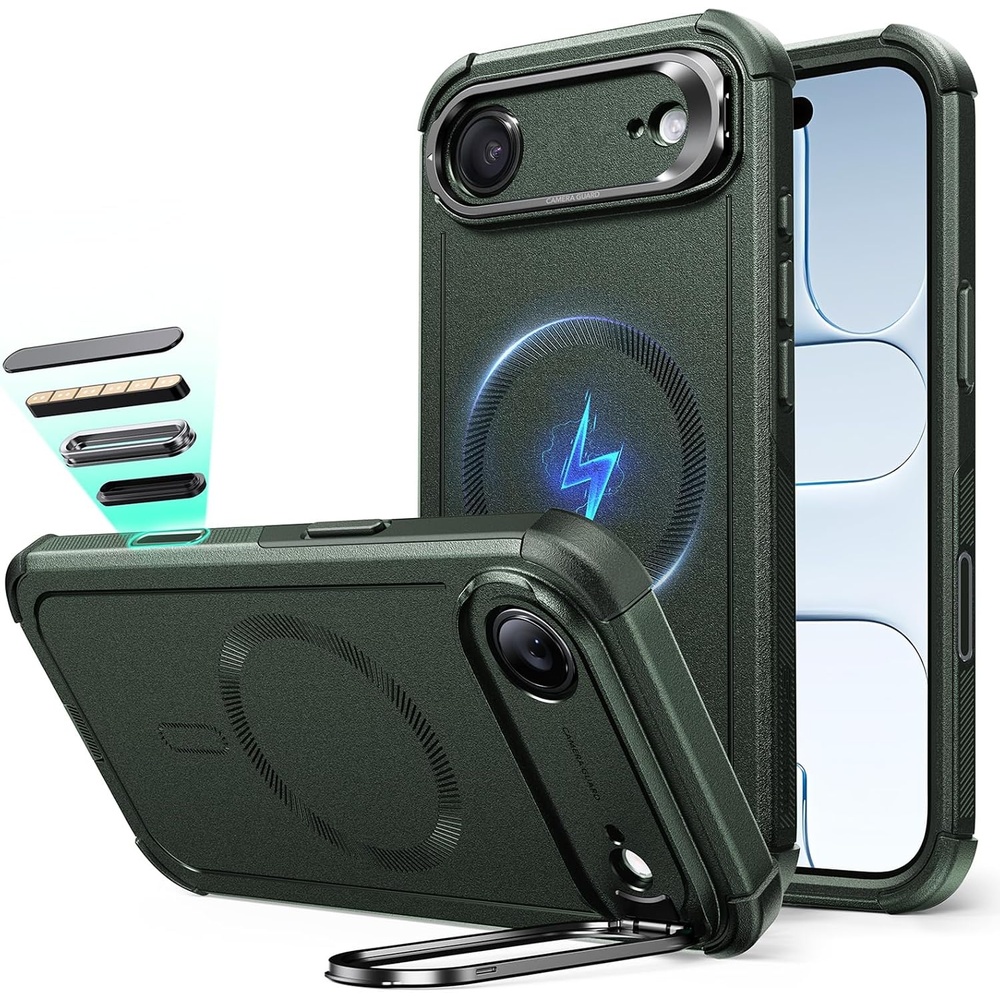 image:imageESR Cyber Tough for iPhone 18 Pro Max17 Pro Max Case with Flex StandGreen