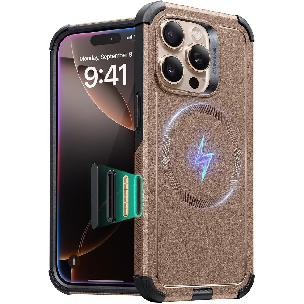 image:imageESR Cyber Tough for iPhone 18 Pro17 Pro Case BurgundyDesert Titanium