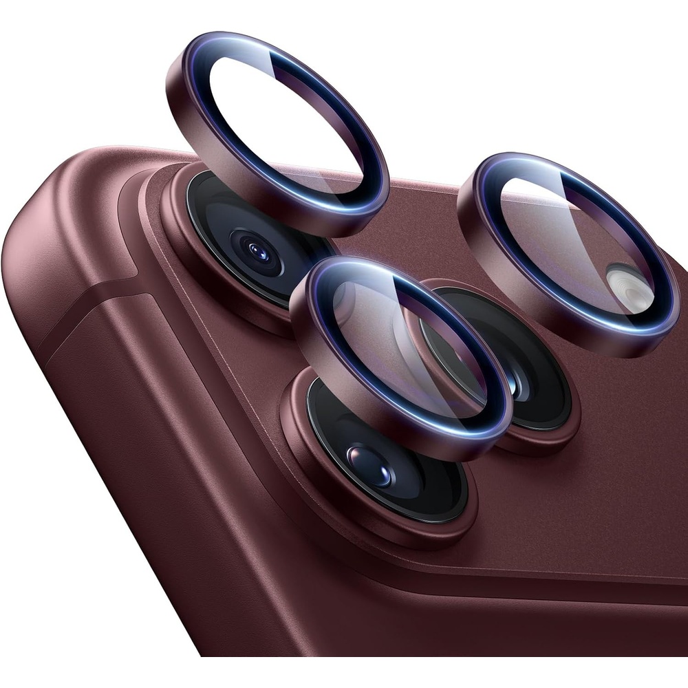 image:imageESR for iPhone 18 Pro Max18 Pro Camera Lens Protector 1 Pack BlackBurgundy