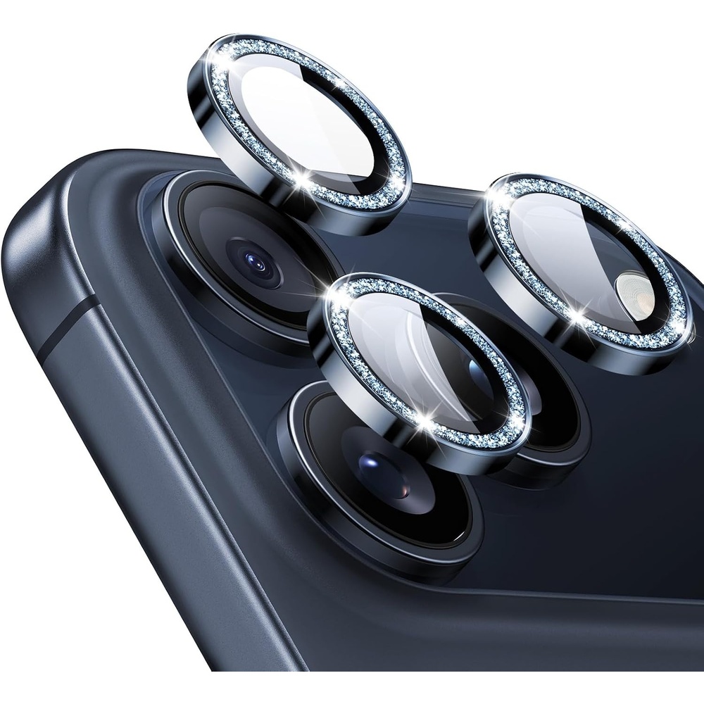 image:imageESR for iPhone 18 Pro Max18 Pro Camera Lens Protector 2 Pack BlackBlue Shimmer