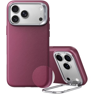 ESR Atelier for iPhone 18 Pro/17 Pro Case with Flex Stand, Black(Burgundy)