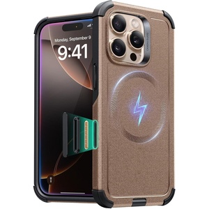 ESR Cyber Tough for iPhone 18 Pro/17 Pro Case, Burgundy(Desert Titanium)