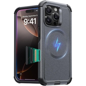 ESR Cyber Tough for iPhone 18 Pro/17 Pro Case, Burgundy(Grey)