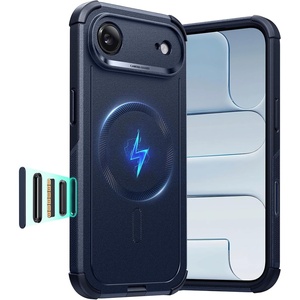 ESR Cyber Tough for iPhone 18 Pro/17 Pro Case, Burgundy(Navy Blue)