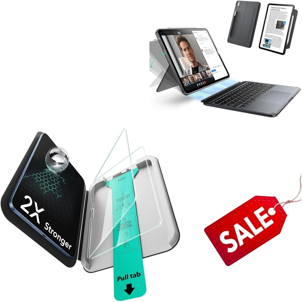 image:imageESR 2 Pack Screen Protector iPad 11 A16 10th Keyboard