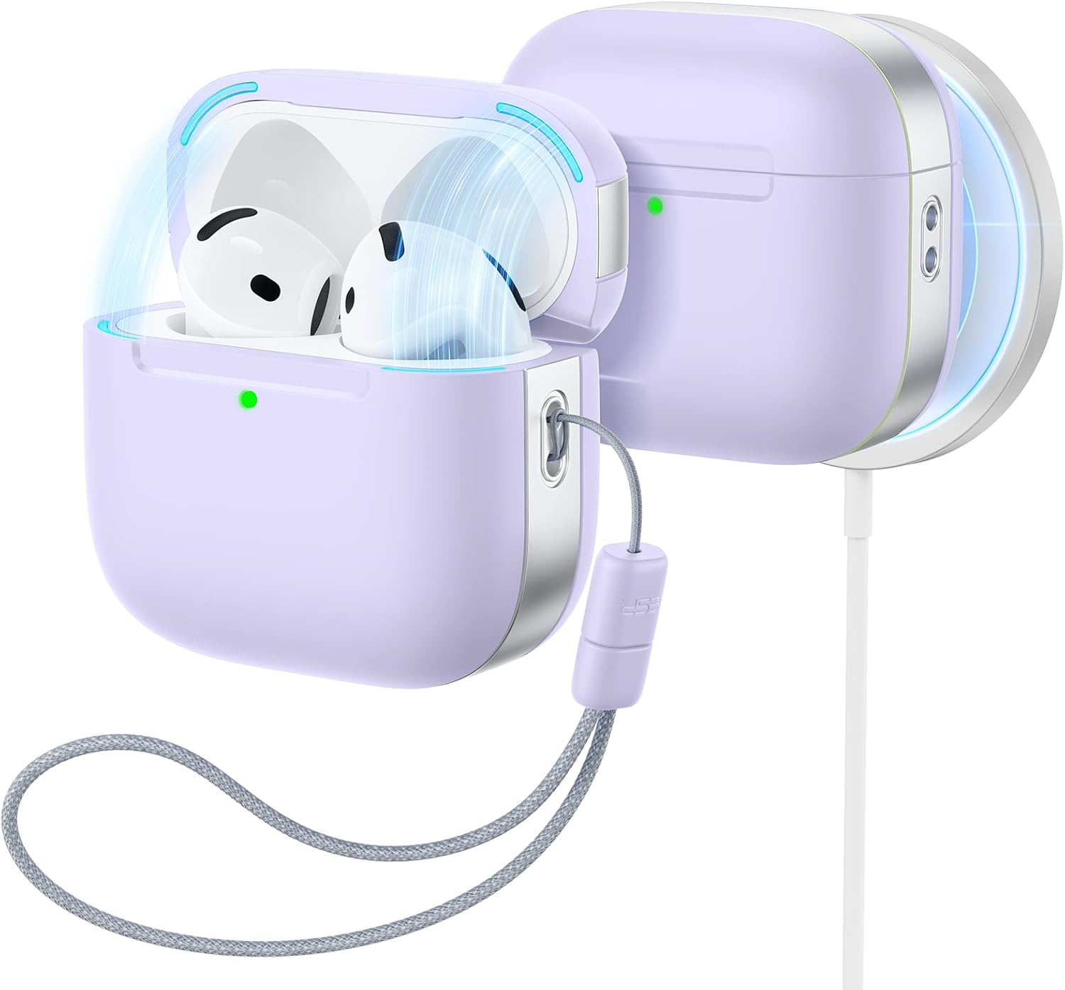 image:imageESR for AirPods 54 Gen Case Compatible with MagSafe Pulse Series BlackPurple