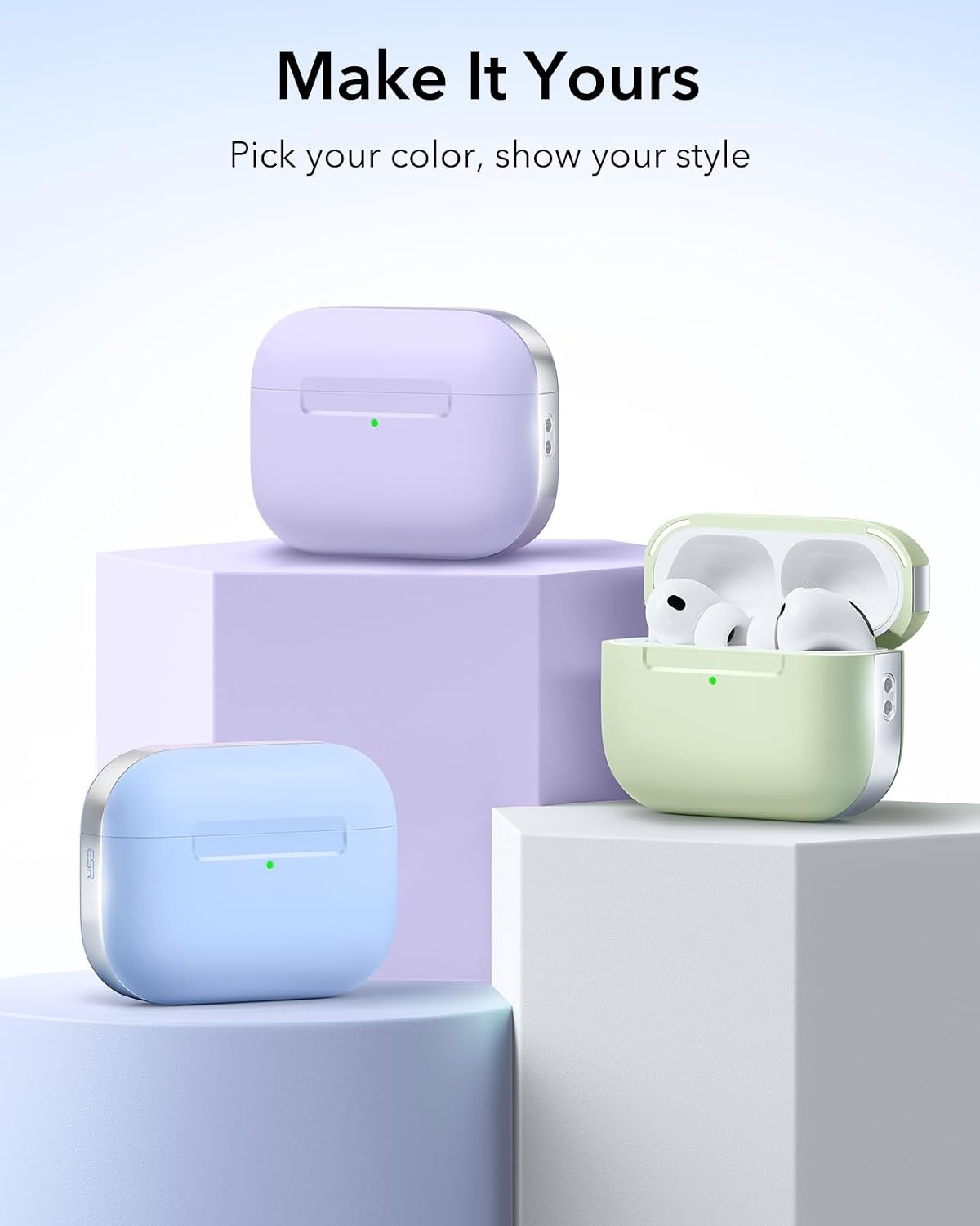 image:imageESR for AirPods 54 Gen Case Compatible with MagSafe Pulse Series BlackPurple